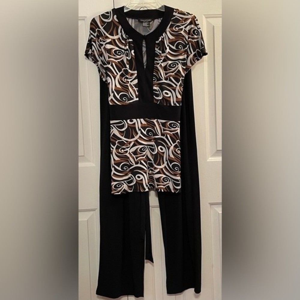 Perceptions New York 2 Piece Geometric Print Pant Set